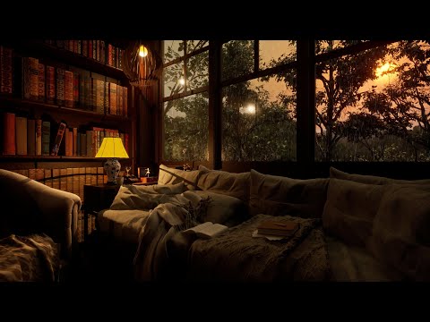 Cozy Room With Rain Sounds - Rain on Window 8 Hours | Rain sounds for sleeping | Insomnia, Study