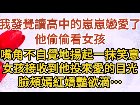 《總裁慌了》第09集：我發覺讀高中的崽崽戀愛了，他偷偷看女孩，嘴角不自覺地揚起一抹笑意，女孩接收到他投來愛的目光，臉頰嫣紅嬌豔欲滴…… #戀愛#婚姻#情感 #愛情#甜寵#故事#小說#霸總