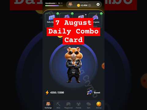 how to unlock 7 August daily combo card hamster Kombat | hamster Kombat daily combo cards