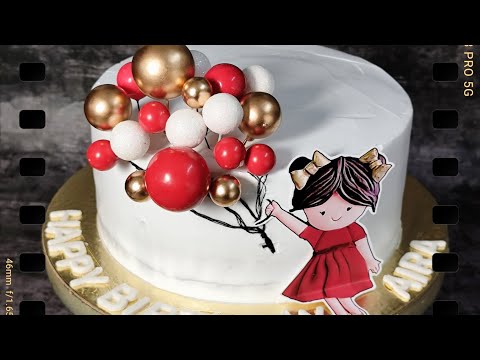 FIRST BIRTHDAY THEME CAKE| BALLOON THEME CAKE | CAKE FOR GIRLS #fypシ #viral #shortvideo #trending