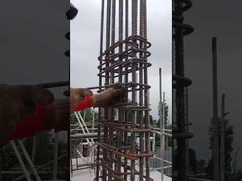 how to tie a rebar column #work #steelworks #rebar #construction #about construction