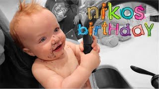 NIKO 1st BIRTHDAY!! opening bday presents with Baby Bear (Ultimate Toy Haul for his Room)