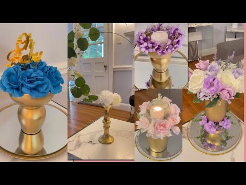 Easy dollar tree table Decor Ideas /6 inexpensive centerpieces idea