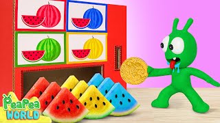 Pea Pea Plays with Colorful Watermelon Vending Machine 🍉 Cartoon For Kids 💖 Pea Pea World