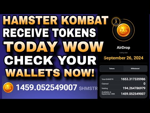 HAMSTER KOMBAT RECEIVE TOKENS NOW CHECK YOUR WALLETS NOW TRU BINANCE,TON WALLET HAMSTERKOMBAT UPDATE