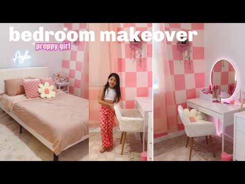 TWEEN ROOM MAKEOVER *preppy inspired* 🌸💖🎀🤍 pinterest aesthetic/ room tour♡