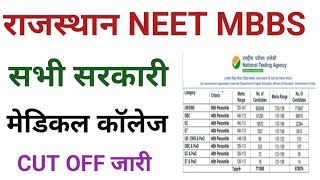 RAJASTHAN NEET MBBS 2024 CUT OFF FOR GOVT MEDICAL COLLEGE ADMISSION 2024