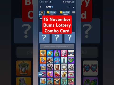 16 November Bums Lottery Combo Card | Bums Combo Card