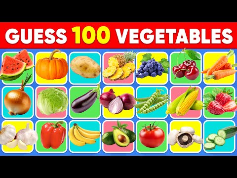 Guess 100 FRUITS and VEGETABLES in 3 seconds 🍌🥕🥔 100 Different Types of Fruit and Vegetables