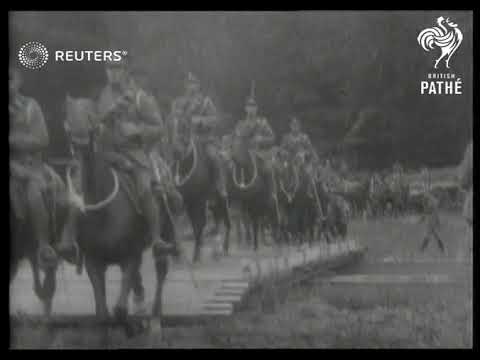 Troops of the Southern Command take part in the grim game of war somewhere in England (1928)