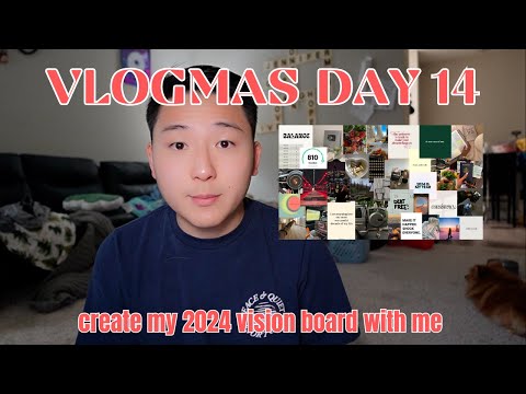 create my 2024 vision board with me | #vlogmas day 14