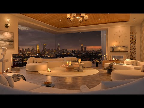 Dusk Jazz Haven - Tranquil City Apartment Atmosphere for Evening Relaxation