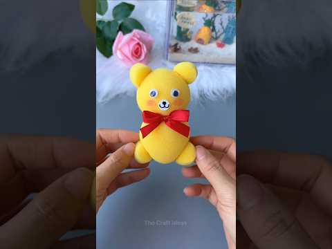 How to make teddy bear at home | Spanch se teddy bear kaise banaye easy teddy bear making #shorts