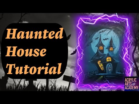 Halloween Acrylic Painting for Beginners: Haunted House Tutorial