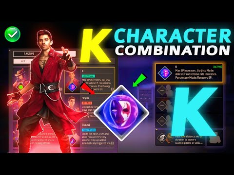 K character Combination 2024 | Best character combination in free fire | K ability 2024