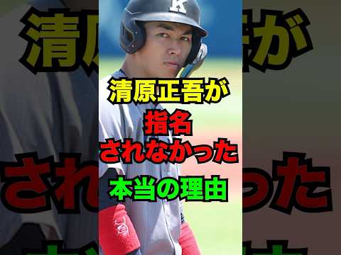 清原正吾がドラフトで指名されなかった本当の理由