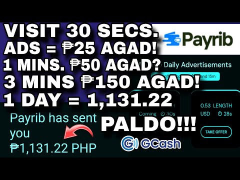 PALDO KITAAN! VISIT 30 SECONDS ADS MAY ₱25 AGAD IN 3 MINS. ₱150 AGAD! IN 1 DAY ₱1,131 SA PAYRIB APP