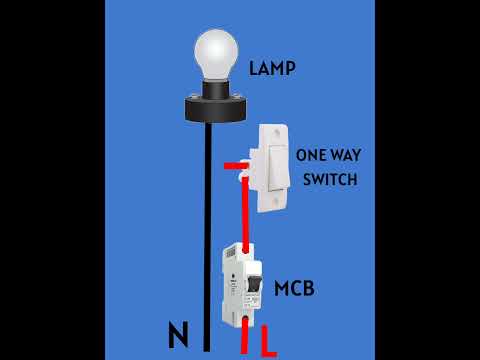 One Way Switch Connection Diagram With Lamp #shorts #youtube #trending #edit #technology #circuit