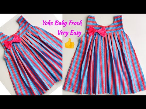 Very Easy Yoke Baby Frock cutting and stitching | Baby Frock cutting and stitching | Yoke Frock