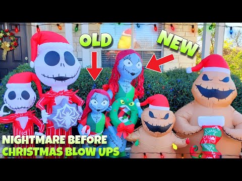 Old Vs New Nightmare before Christmas Inflatables by Walmart Jack & Sally Oogie Boogie