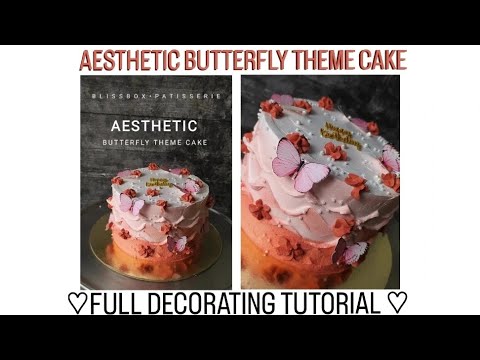 LEARN TO MAKE BUTTERFLY 🦋 THEME CAKE 💗 FULL DECORATING TUTORIAL 🥰CAKE DECORATING IDEAS #fypシ #viral