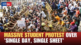 Watch: Students in Prayagraj protest over UPPSC exams being scheduled in multiple shifts