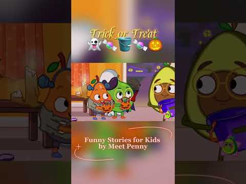 Trick or Treat 👻🍬🪣🍬🎃 Funny Stories for Kids by Meet Penny🥑♥️#kids #funny