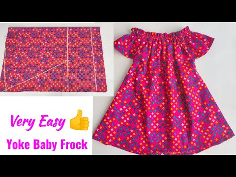 Very Easy Yoke Baby frock cutting and stitching