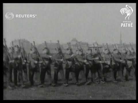 Air Marshal Sir Hugh Trenchard reviews the Royal Scots Fusiliers on occasion of 250th birt...(1928)