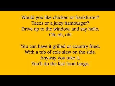 The Fast Food Tango (Music K8) Lyric Video