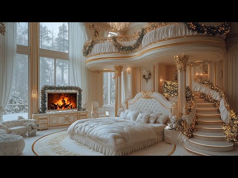 Luxury Christmas Jazz Piano 🎄 Warm Bedroom with Relaxing Jazz - Soothing Jazz Music for Good Mood