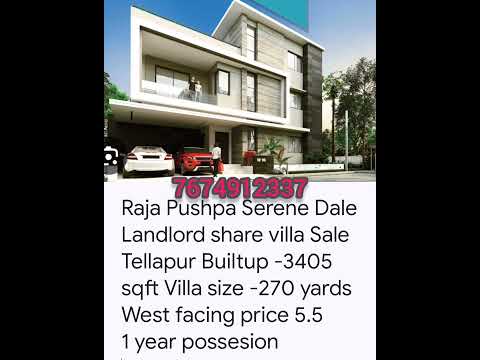 RAJAPUSHPA SERENEDALE   #villa  FOR SALE IN  TELLAPUR HYDERABAD  . #kollur #villasforsale #tellapur