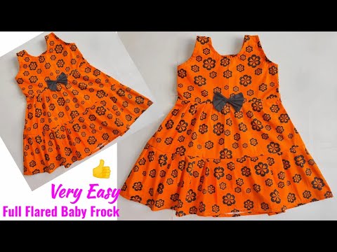 2-3 Year Full Flared Baby Frock Cutting and stitching / Baby Frock cutting And stitching