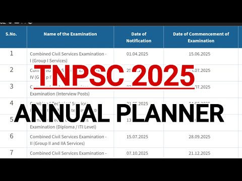 2025 TNPSC ANNUAL PLANNER