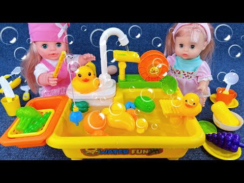 9 Minutes Satisfying with Unboxing Cute Doll Water Fun Playset，Kitchen Sink Toys ASMR | Review Toys