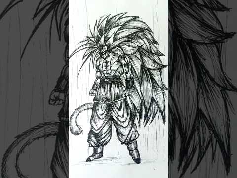 Speed Drawing Stick-man Goku?😳//#anime #drawing #shorts