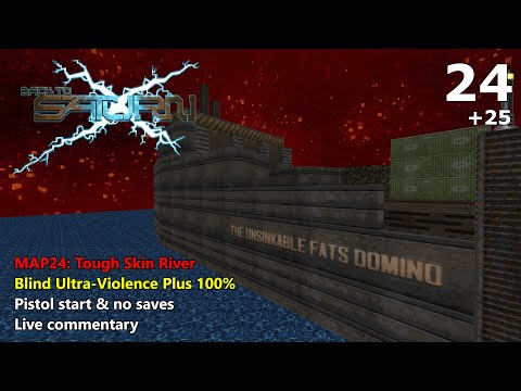 Doom II: BTSX E1 - MAP24: Tough Skin River + MAP25 - Blind Ultra-Violence Plus 100% (FINALE)