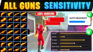 All Gun Headshot Sensitivity Setting After New OB47 Update | Free Fire Max Auto Headshot Sensitivity