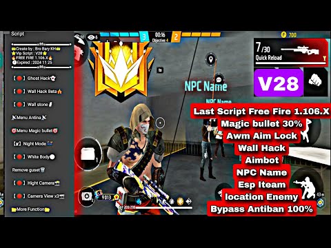 Script Free Fire Ob46 Aimbot Awm Magic Esp Name Iteam location Wallhack Aimshot Bypass Antiban