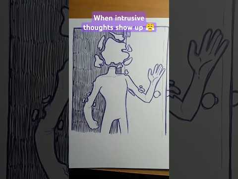 When intrusive thoughts show up 😤 #art #drawing #artmeme #fyp  #sketch