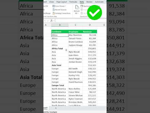 Add Subtotals Automatically in Excel #shorts