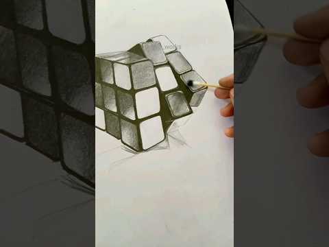 3D cube sketch easy drawing 3d #dailydrawing #3d