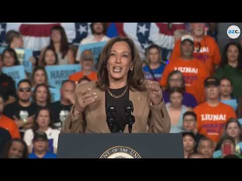 Kamala Harris rallies Arizonans, tells crowd why Trump should 'never again' be president