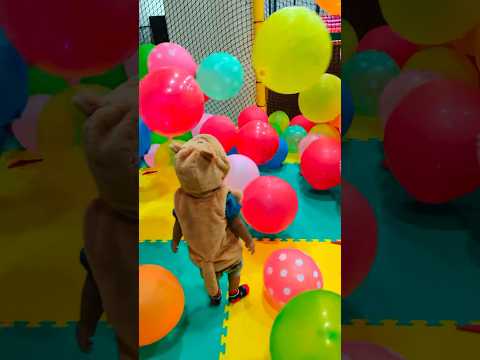 Our lil monkey enjoying her playtime 🎈🎈#playtime #playarena #minnie #enjoyment #happybaby#cutiepie