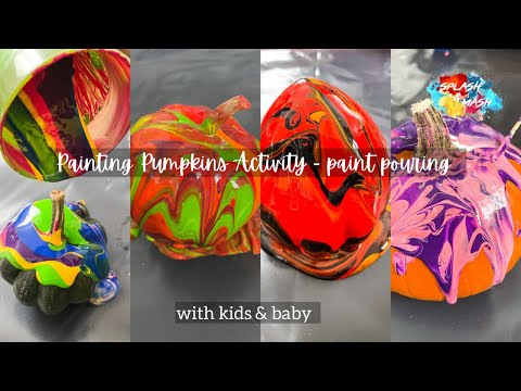 Pumpkin Painting | Paint Pouring with kids