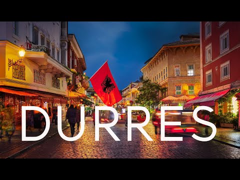 Sunset to Nightfall in Durres, Albania – An Enchanting 4K Walking Tour by night with captions 🇦🇱