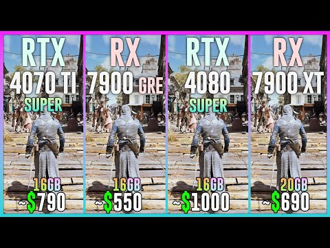 RTX 4070 TI SUPER vs RX 7900 GRE vs RTX 4080 SUPER vs RX 7900 XT - Test in 25 Games