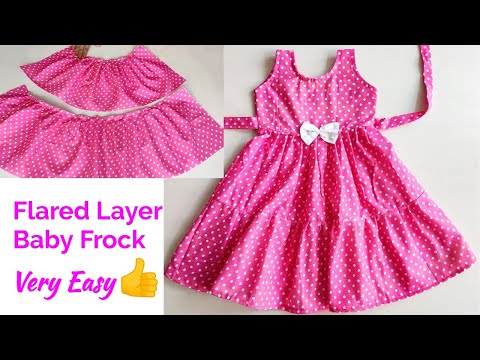 Flared Layer Baby Frock Cutting and stitching | Baby Frock Cutting and stitching