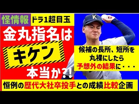 【怪情報】金丸投手指名は危険?!歴代大社卒活躍投手と今年のドラフト候補29人大比較！意外な注目投手5人とは？【2024年ドラフト候補】仮想ドラフト