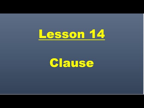 Lesson 14:  Clause